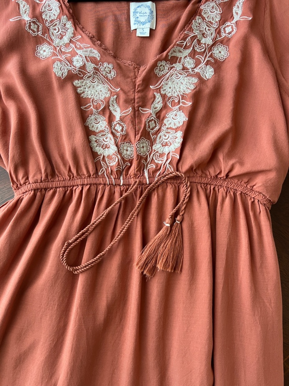 Francescas Blue Rain burnt orange boho maxi dress, small - Picture 7 of 11